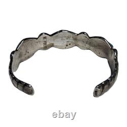 Rare Bracelet Vintage Zuni HORACE IULE en Argent Sterling avec Turquoise Bleue