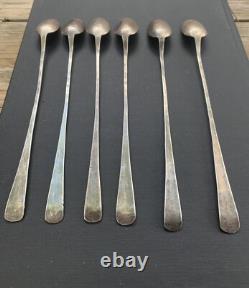 Rare lingot en argent monétaire ancien six cuillères à thé glacé Navajo Hopi Amérindien Vtg