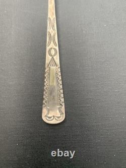 Rare lingot en argent monétaire ancien six cuillères à thé glacé Navajo Hopi Amérindien Vtg