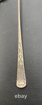 Rare lingot en argent monétaire ancien six cuillères à thé glacé Navajo Hopi Amérindien Vtg