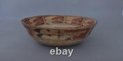 Rare très ancien bol en chili Hopi Pueblo polychrome 8 1/4 x 2 1/2