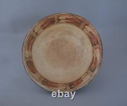 Rare très ancien bol en chili Hopi Pueblo polychrome 8 1/4 x 2 1/2
