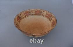 Rare très ancien bol en chili Hopi Pueblo polychrome 8 1/4 x 2 1/2
