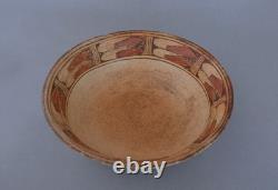 Rare très ancien bol en chili Hopi Pueblo polychrome 8 1/4 x 2 1/2