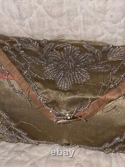 Rouleau de couture en soie perlée antique des premières nations iroquoises américaines natifs