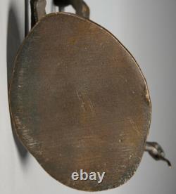 Sculture en bronze d'un chef indien américain antique du début du 20e siècle