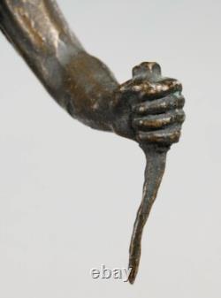 Sculture en bronze d'un chef indien américain antique du début du 20e siècle