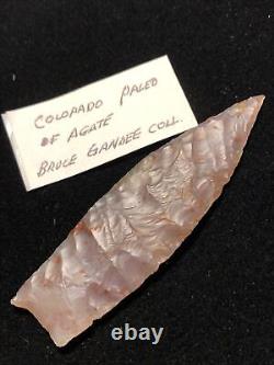 Superbe flèche en agate paléo translucide très rare de 3 1/2 pouces Colorado X B Gandee