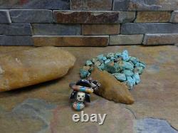 Sz 7 Rare Early Zuni Snoopy Sterling Turquoise Coral Ring Old Pawn Fred Harvey