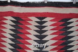 TAPIS NAVAJO ÉBLOUISSANT VINTAGE AMÉRICAIN AUTOCHTONE ÉPOQUE DÉBUT 1900 53 x 70 POUCES