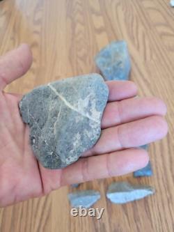 Tête de cerf bleue/grise, effigie en pierre amérindienne, art rupestre, artefacts, outils