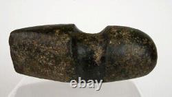 Tête de hache anasazi groovée du Sud-Ouest, artefact en pierre de l'homme préhistorique
