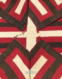 Tot Antique Navajo Saddle Blanket Rug Native American C 1925 1935 51 X 34