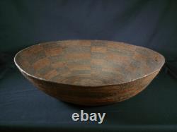 Très grand panier apache ancien, panier amérindien, vers 1900