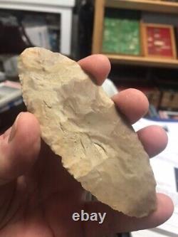 Très mince couteau Harahey de la phase initiale en chert d'Edwards Plateau au Texas avec une COA de Stermer