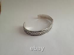 Troy Laner A Signé Sterling Silver Bracelet Navajo Cuff, Style Précoce. 925 #3