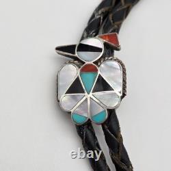 VTG Thunderbird Zuni précoce 1 Multi Pierre avec fermoir en anneau W à cordon Bolo