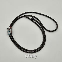 VTG Thunderbird Zuni précoce 1 Multi Pierre avec fermoir en anneau W à cordon Bolo