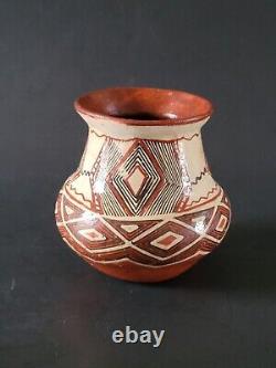 Vase en poterie polychrome Maricopa amérindienne du début du XXe siècle. LIVRAISON GRATUITE