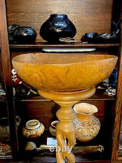 Vers 1750s Eastern Native American Woodland Indian Burl Bowl Exemple Très Tôt