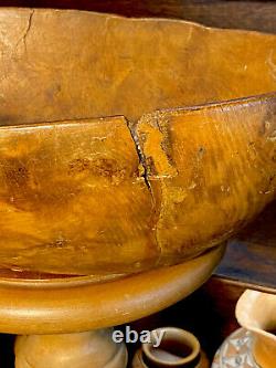 Vers 1750s Eastern Native American Woodland Indian Burl Bowl Exemple Très Tôt