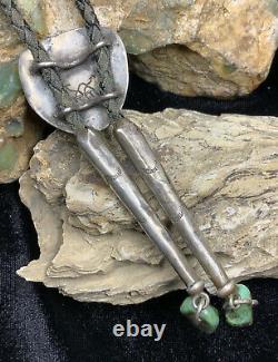 Vieux Pion, Early Hopi Ralph Tawangyaouma Sterling Silver & Turquoise Bolo