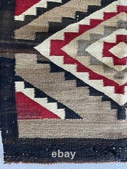 Vieux Tapis Navajo Tôt, 44.5x26blanket Native American Tissu Coloré, Tissage