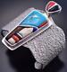 Vintage Argent & Turquoise Navajo Tufacast Bracelet Lyndon B. Tsosie C1915j