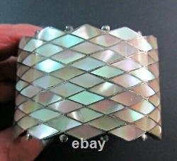 Vintage Des Années 1970 Zuni -s. Wallace-exceptional-diamond Forme-échelle Inlay-925 Cuff
