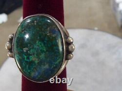 Vintage Early 50's Navajo Native American Taille 12 Men's Sterling Turquoise Ring