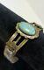 Vintage First Native American Navajo Sterling Silver Cuff Bracelet W Turquoise