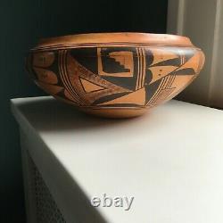 Vintage Hopi Pueblo Polychrome Bowl Native American Early Unsigned Superbe 8 1/2