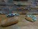 Waouh ! Magnifique Bracelet Manchette Ancien Navajo Épais Avec 5 Turquoises Et Des Poinçons En Argent Massif